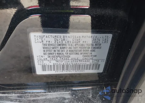 2018 Nissan Sentra S from USA, damaged, VIN 3N1AB7AP8JY324004